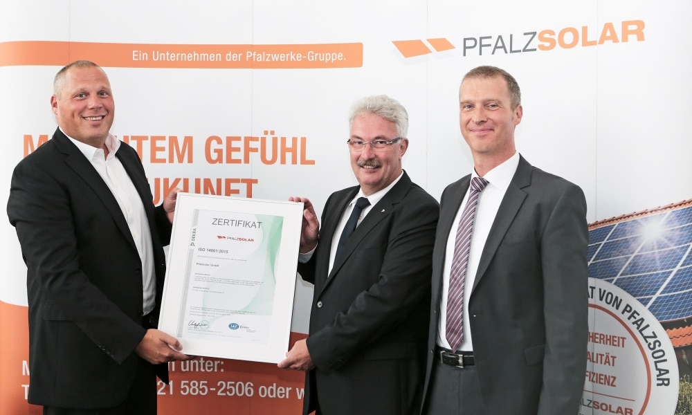 Pfalzsolar Certification ISO 14001 and 9001